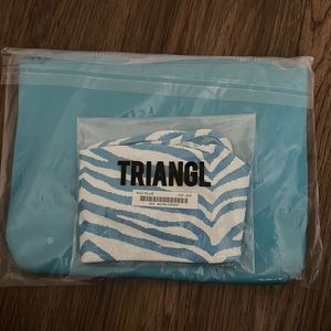 blue zebra mica triangl bikini nwt